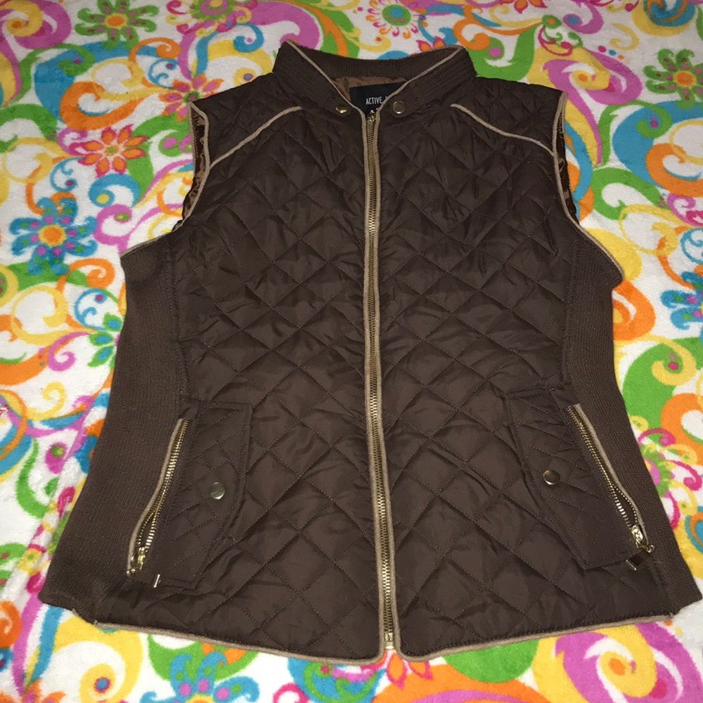 Brown and Gold Puffy Vest